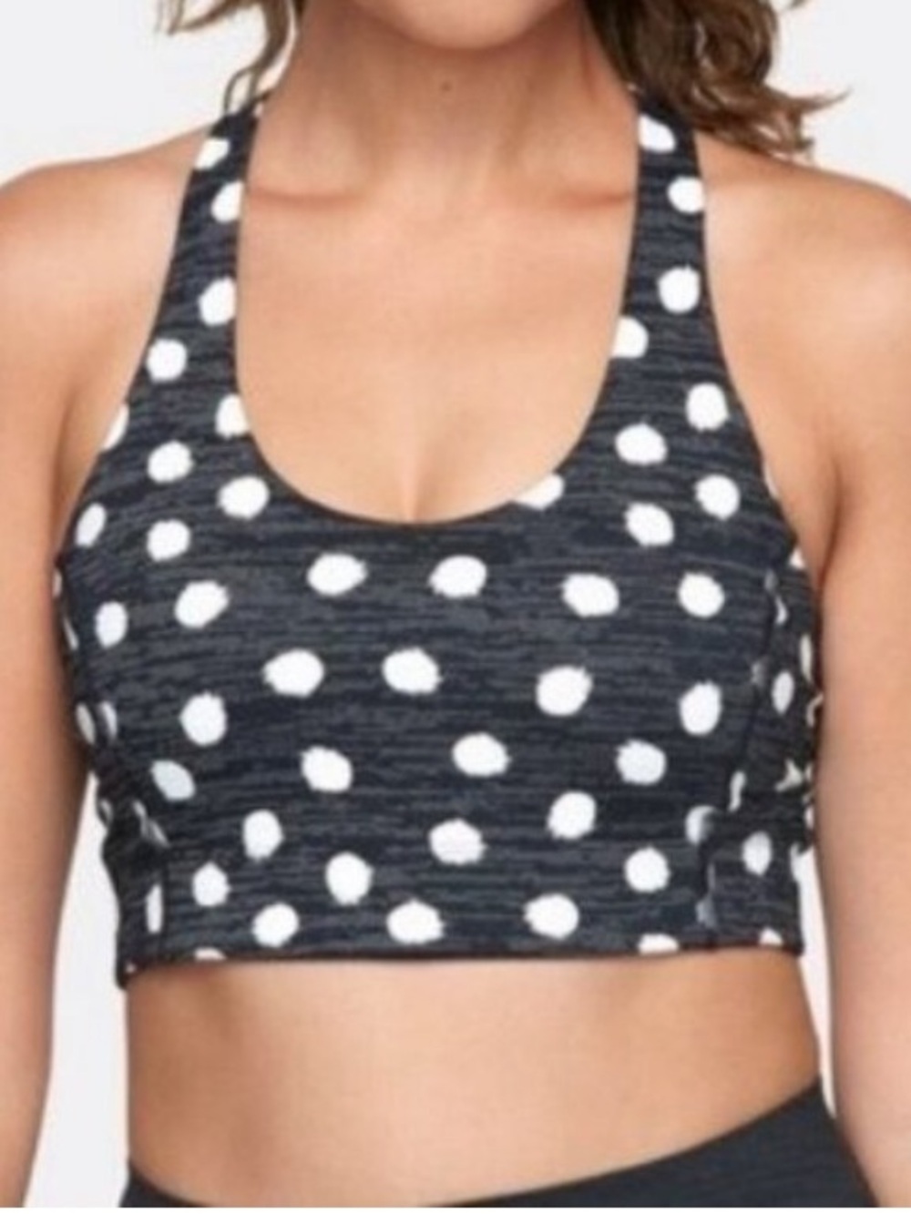 Outdoor Voices Doing Things Sports Bra - Black & White Polka Dot (Small)